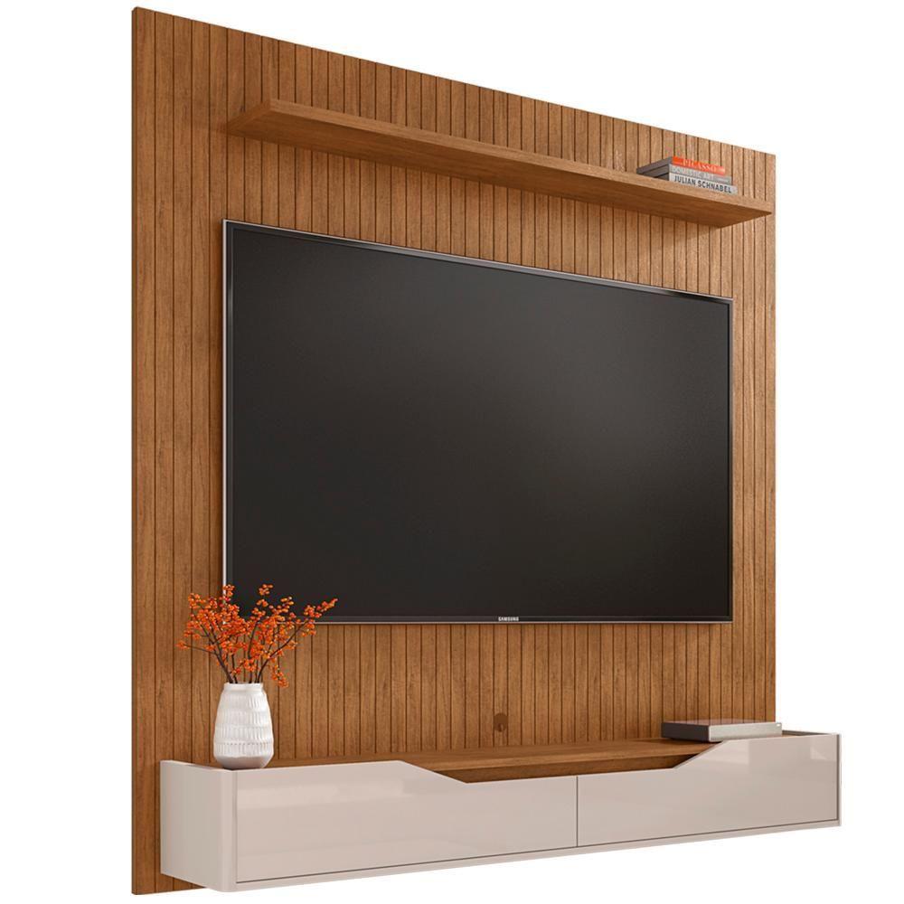 Miniatura Painel Frisado Suspenso Tv 60 Pol 160 Cm 011090 Cedro Off White Dcasa Cedro Off White