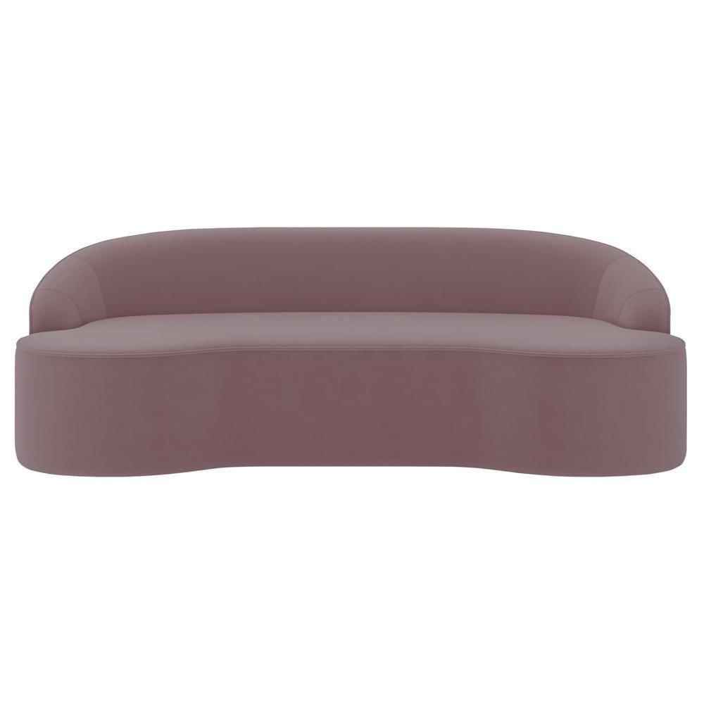 Sofá 3 Lugares Para Sala De Estar Living 210cm Theo D06 Veludo Rosa - Mpozenato