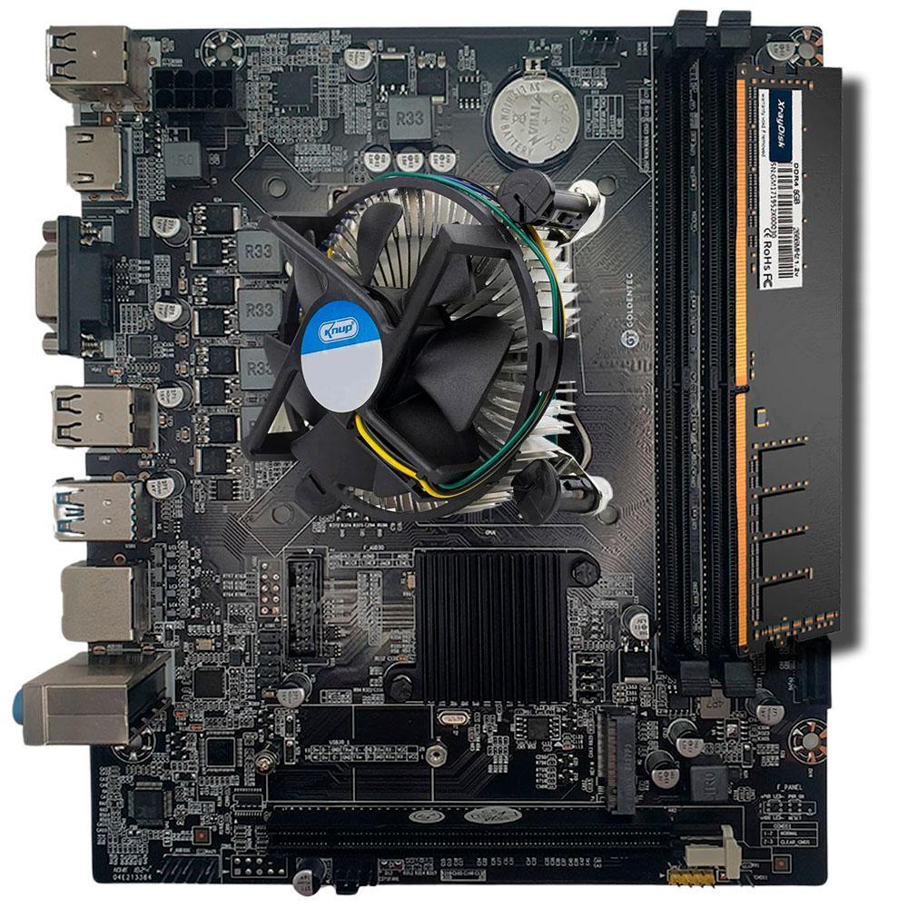 Kit Placa Mãe H110, Cooler 1151, I3-6100, Ram 8Gb, Ssd 256Gb