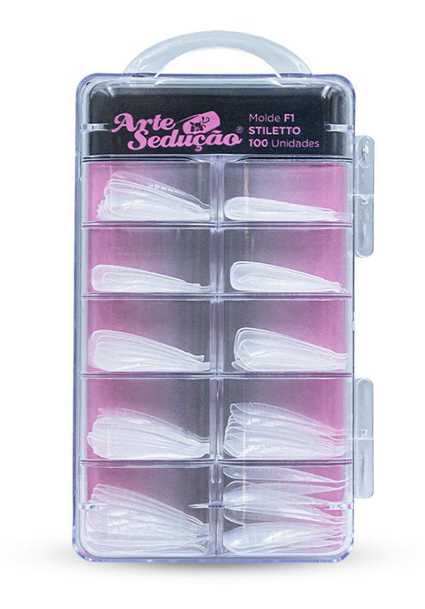 Miniatura Molde F1 Stiletto Unhas De Gel, Arte Sedução, 100 Unidades