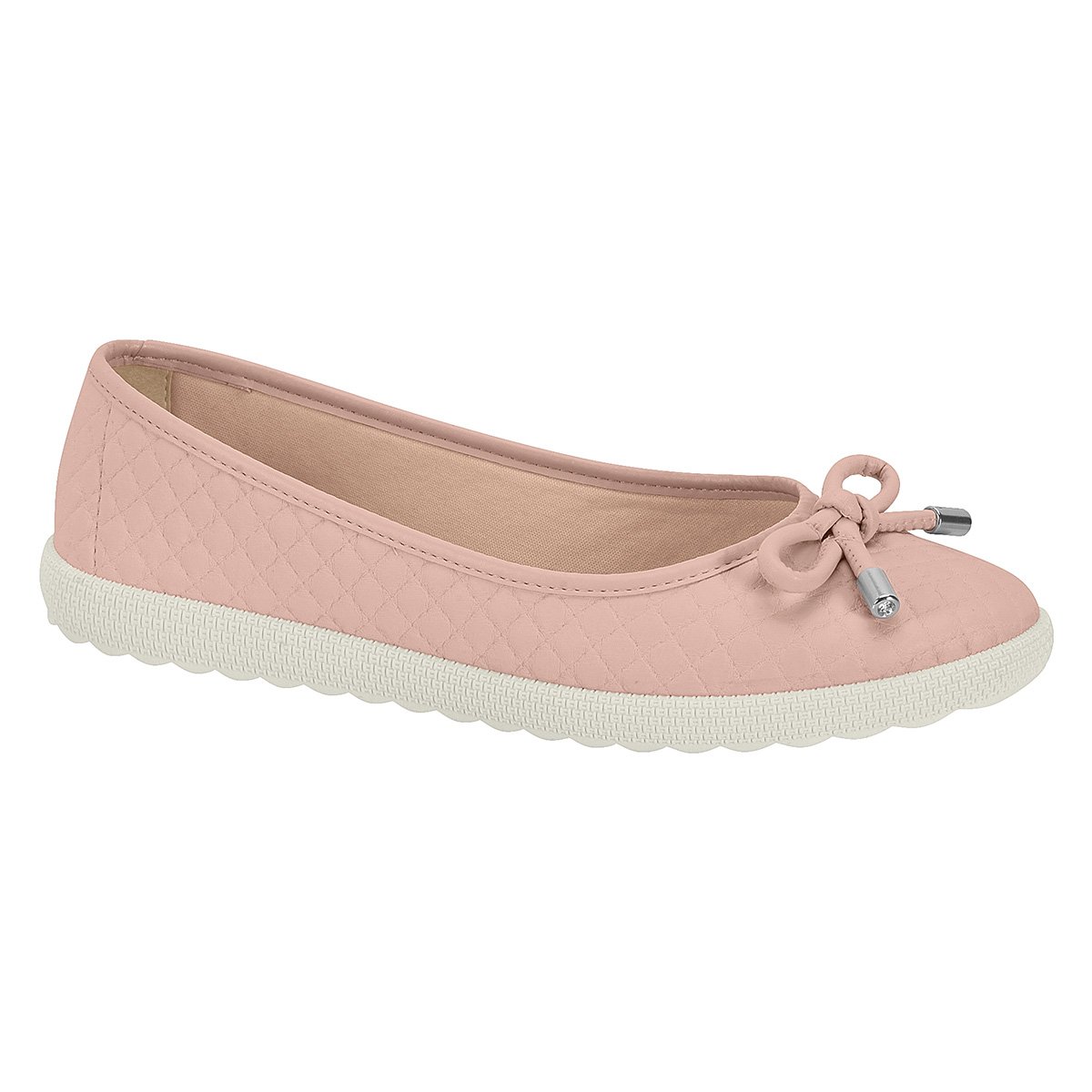 Miniatura Sapatilha Moleca Bico Redondo Laço Feminina Rosa Claro - 34