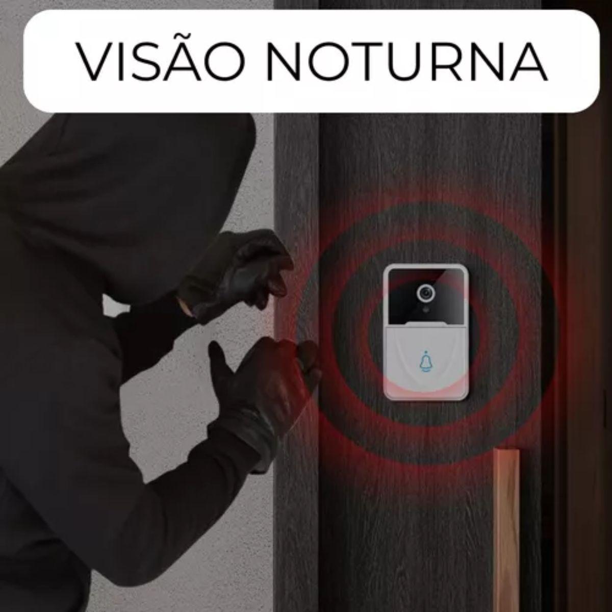 Miniatura Campainha Inteligente Interfone Câmera Áudio Wi-Fi Protetora