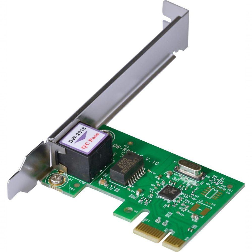 Miniatura Placa De Rede 10-100-1000 Pci-e Prv1000e Com Suporte Low Profile