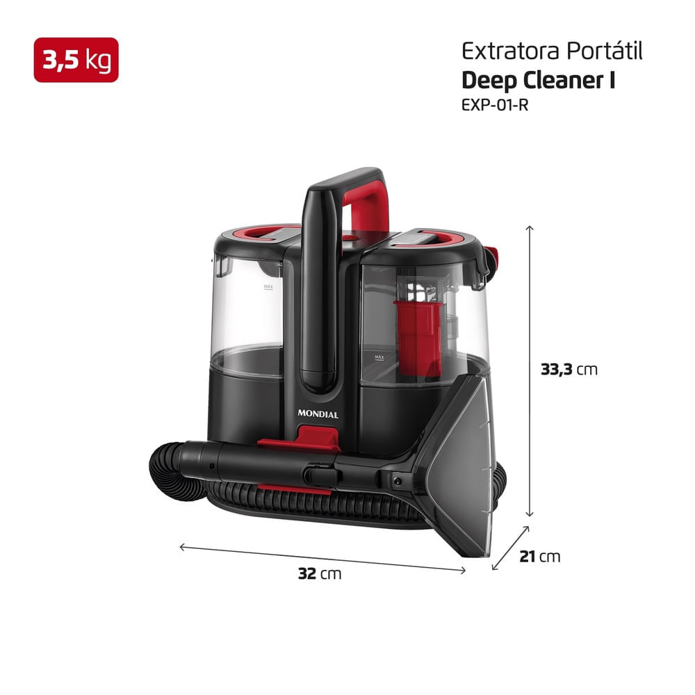 Extratora e Higienizadora Portátil Deep Cleaner I Mondial 1650W - EXP-01-R 110