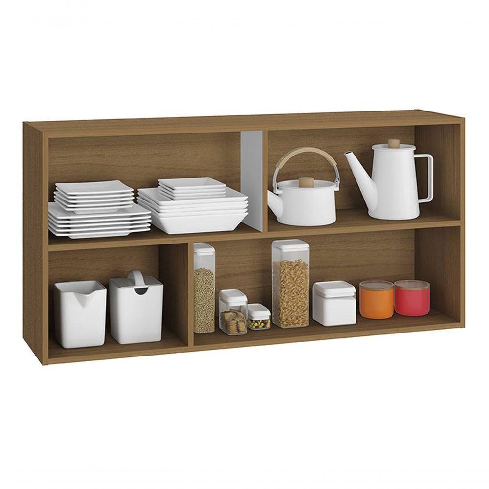 Miniatura Armário Aéreo Com 2 Portas E Vidro Reflecta 120cm Evidence Carvalho - Poliman Móveis