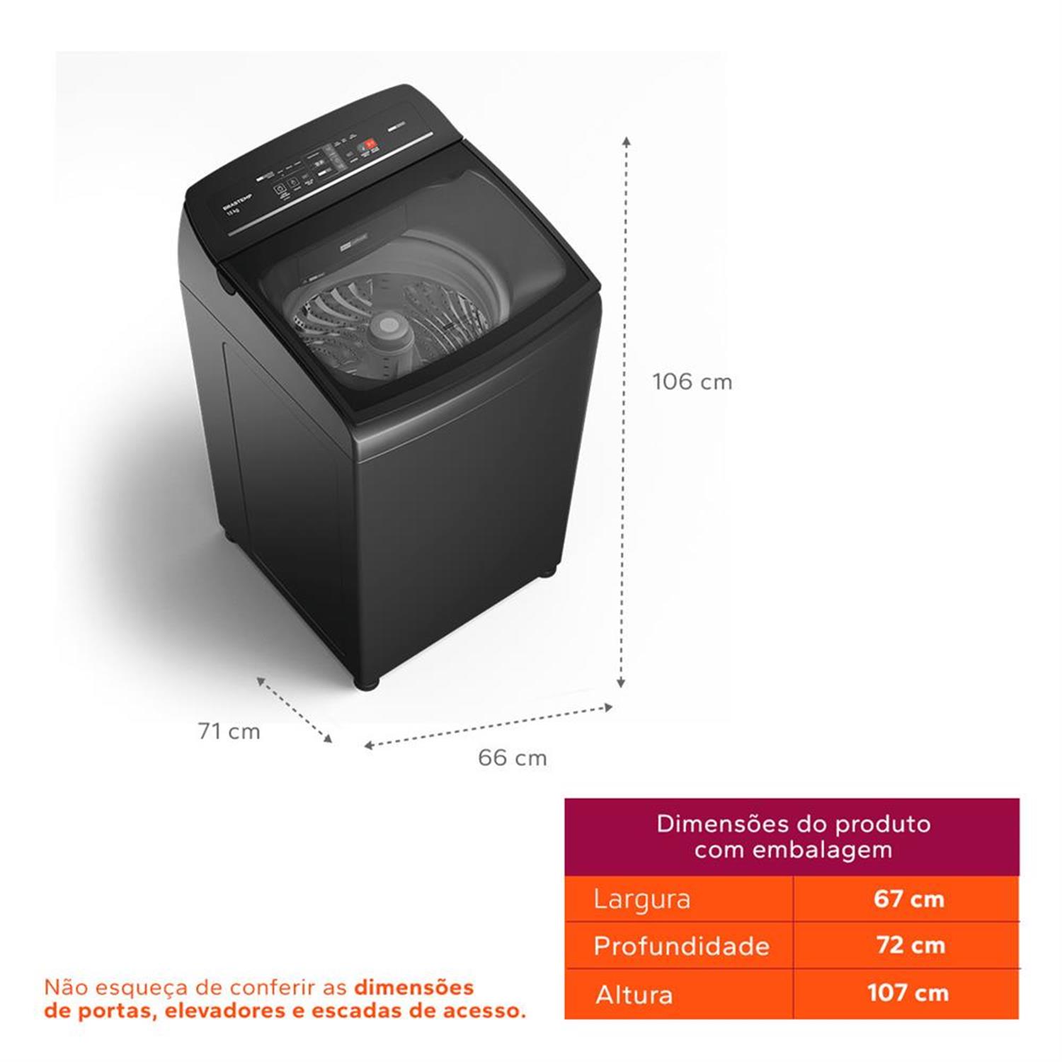 Miniatura Máquina de Lavar Brastemp 15kg Cinza - BWT15A9 110V