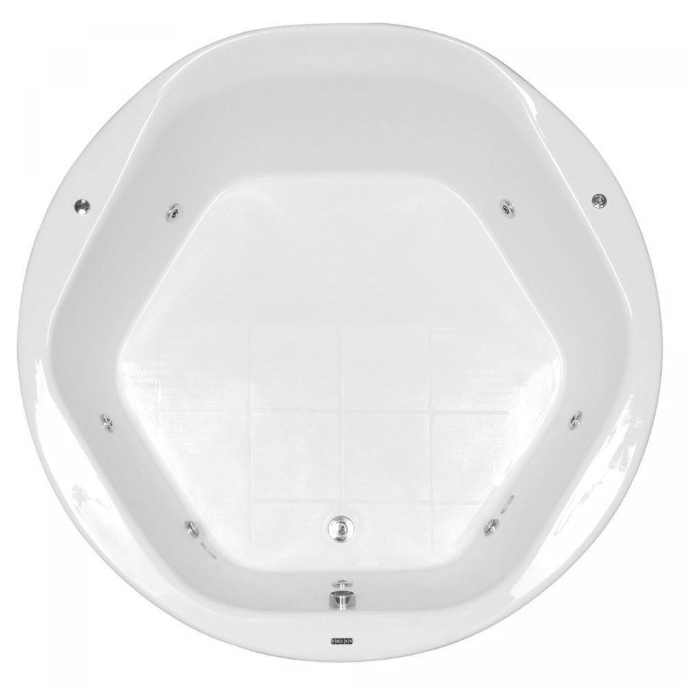 Miniatura Banheira Hidromassagem Astra Hexa Super Luxo 180cmx180cmx50cm - 06 Jatos Branco Gel-Coat P3 sem Aquecedor 220V