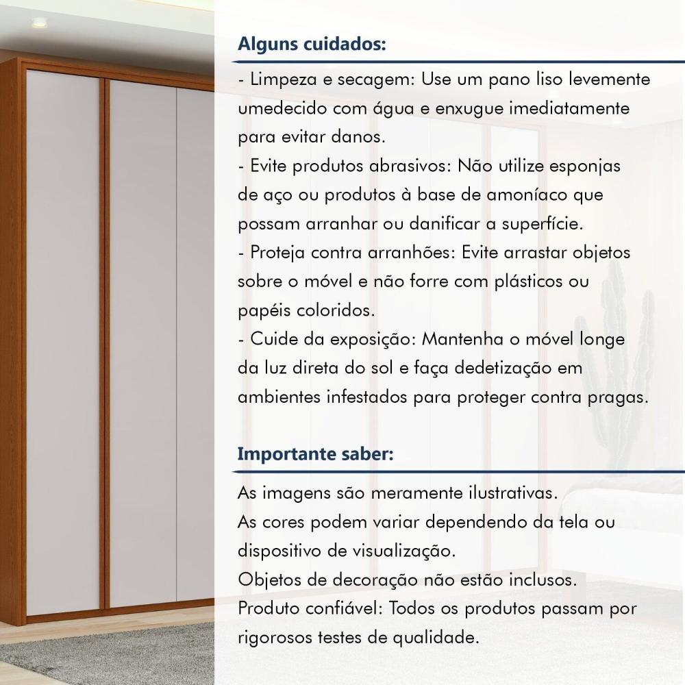 Guarda-roupa 8 Portas 6 Gavetas 100% Mdf Ergon Frassino/Off White
