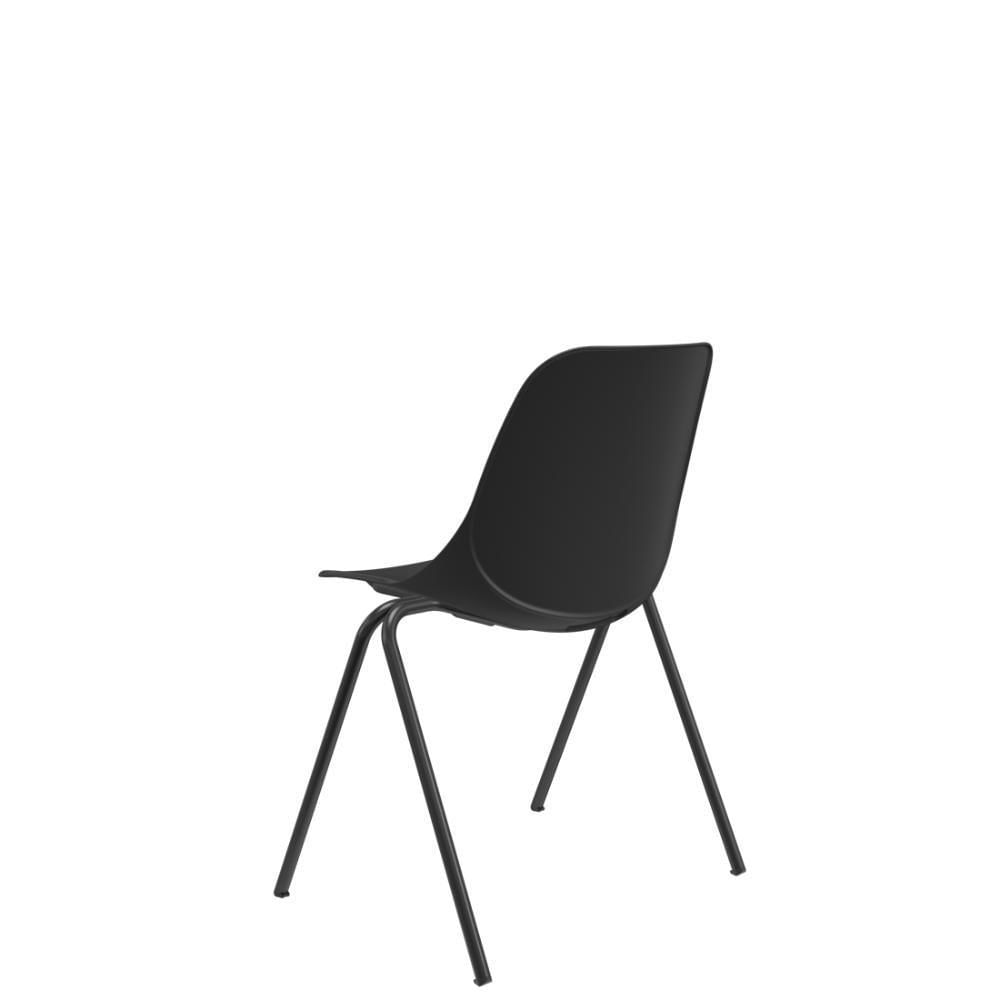 Miniatura Cadeira Quick Fixa V Preto Base Metal Preto