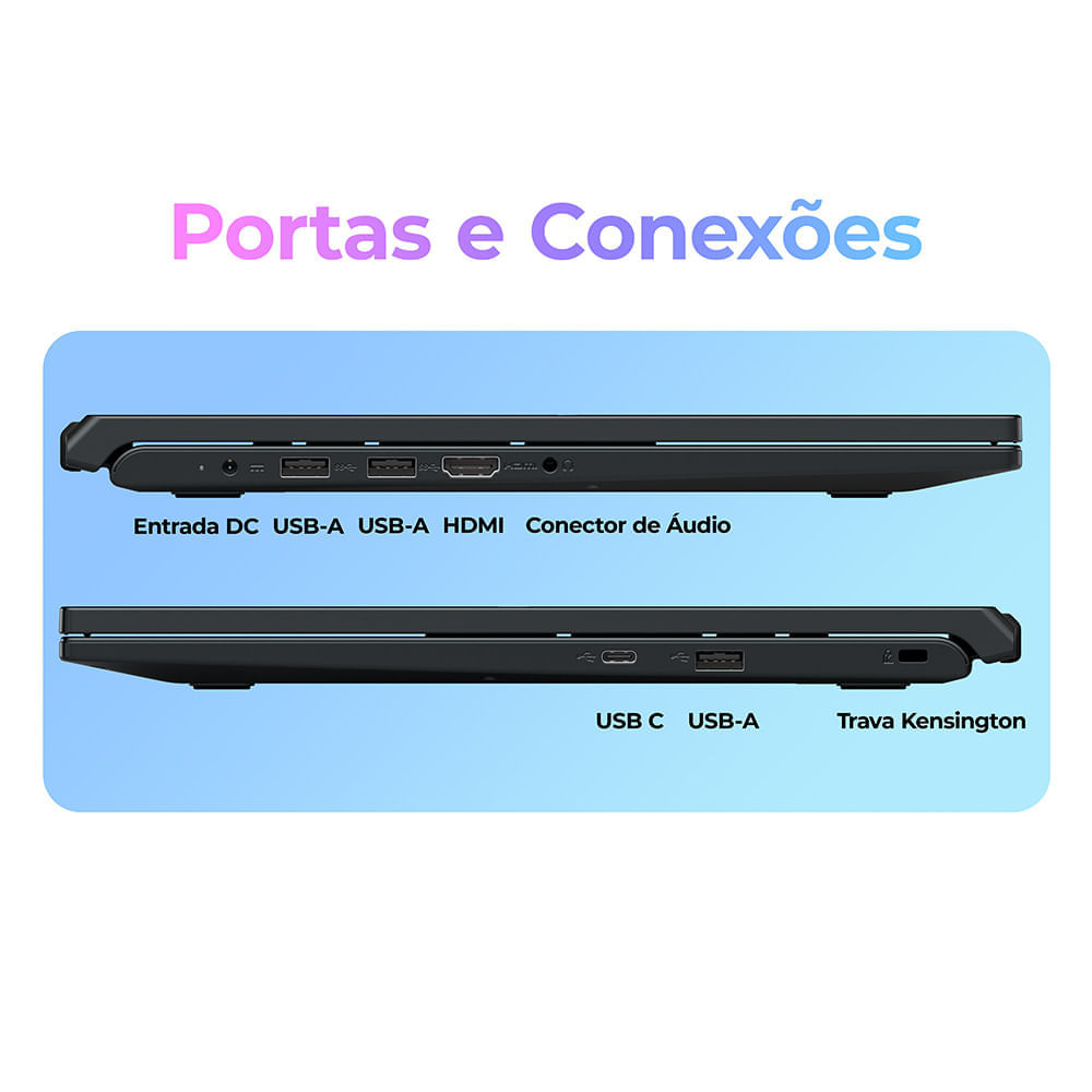 Miniatura Notebook Positivo Vision C15M Intel® Celeron® N4500 Linux 8GB RAM 256GB eMMC 15.6" Full  HD IPS – Minitela - Cinza