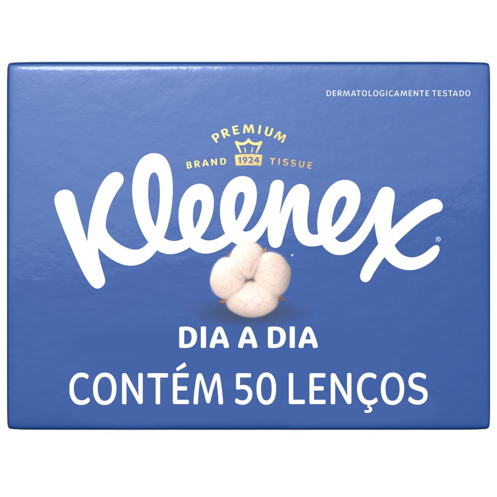 Miniatura Lenço de Papel Box Kleenex - 50 lenços Lenço de Papel Kleenex Dia a Dia 50 Unidades