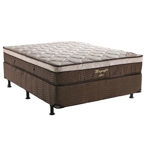 Miniatura Cama Box de Casal Ortobom Magnyfic com Ortopillow e Molas Ensacadas 65x138x188cm - Marrom/Bege