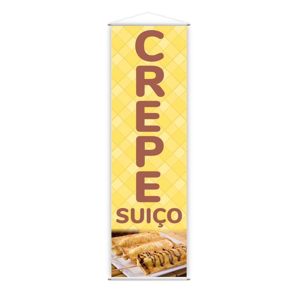 Miniatura Banner Temos Crepe Suíço Fundo Amarelo Comida Lona 100X30Cm