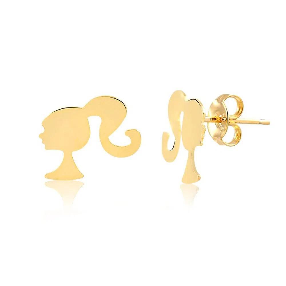 Miniatura Brinco Dourado Barbie Liso