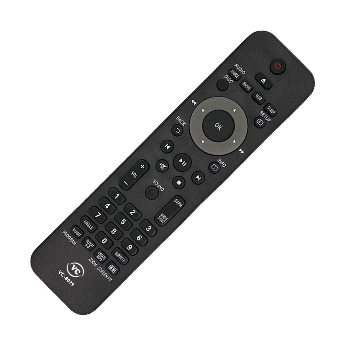 Miniatura Controle Remoto Compatível Som Philips Hsb4383/12 Hes2800/12