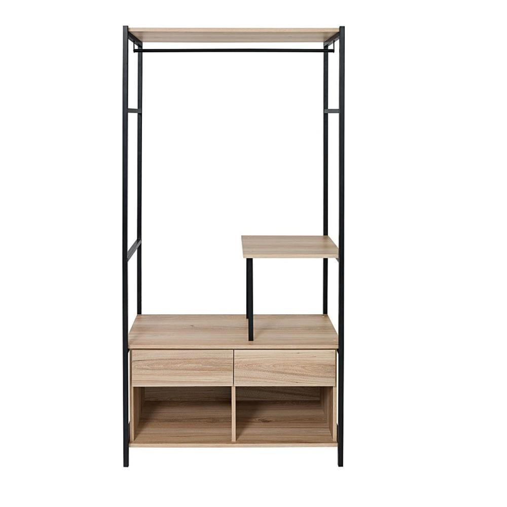 Miniatura Guarda Roupa Closet 2 Gavetas 2 Nichos Madri Ciplafe Carvalho Montreal