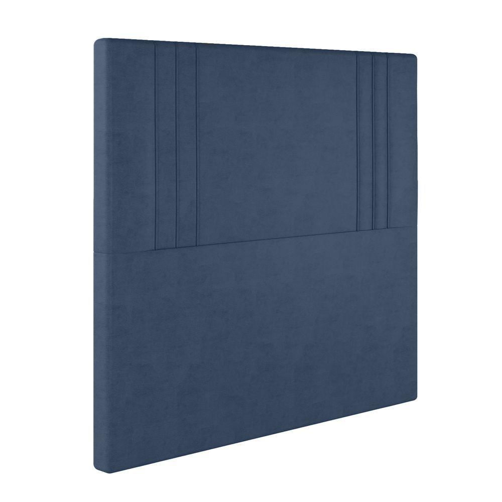Miniatura Cabeceira Box Queen Londres Linho Em Veludo Cor:azul