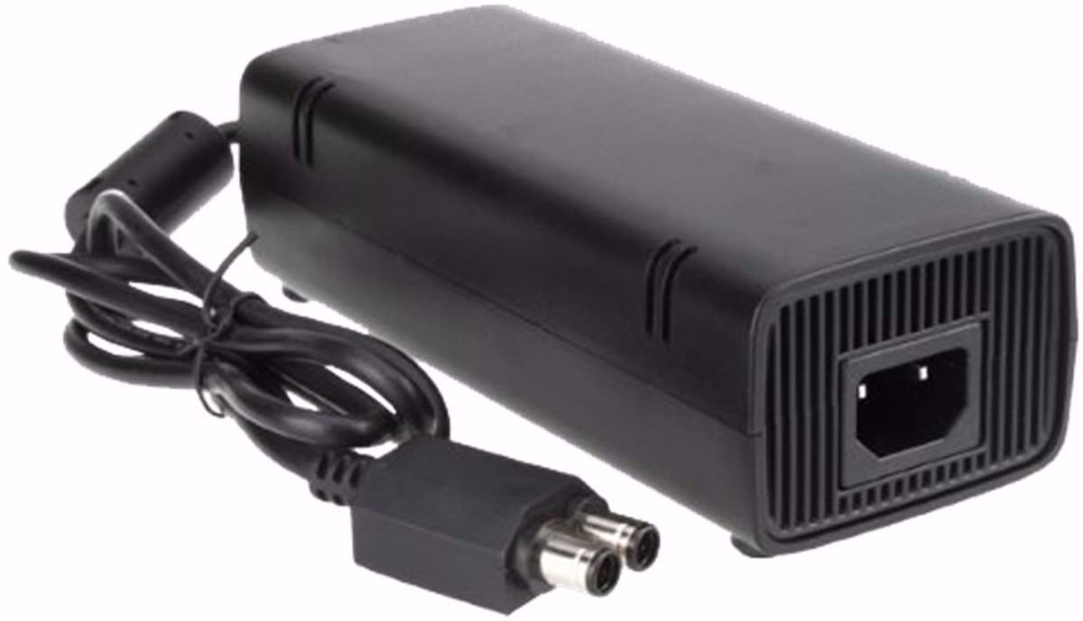 Miniatura Fonte Xbox 360 Slim Bivolt 110v 220v 135w Ac Cabo De Força 2 Pinos