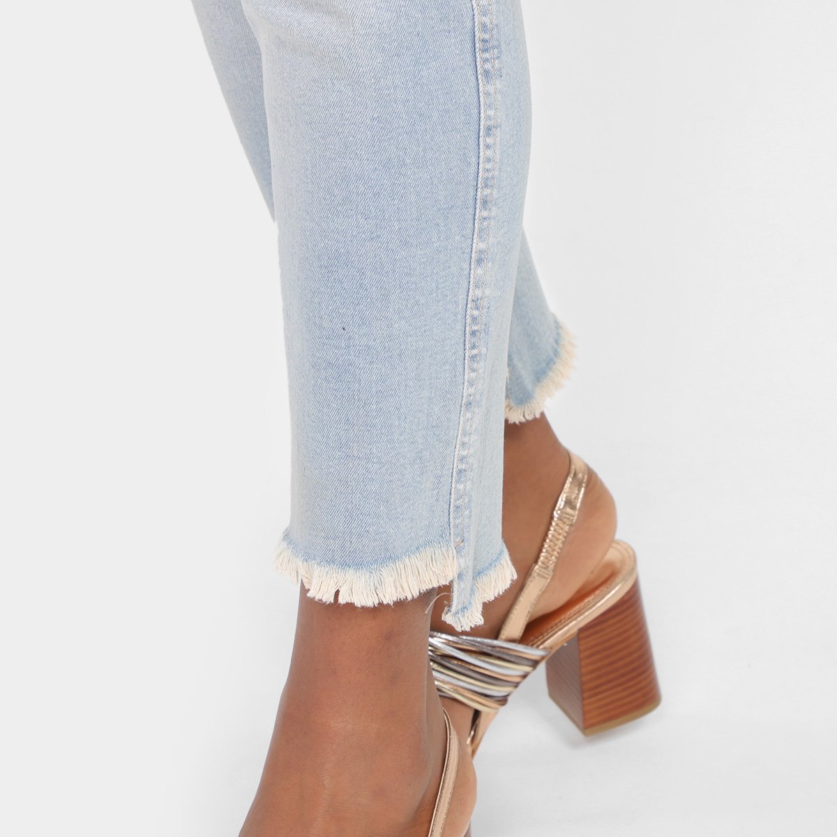 Miniatura Calça Jeans Morena Rosa Giane Cigarrete Feminina Azul Claro - 36