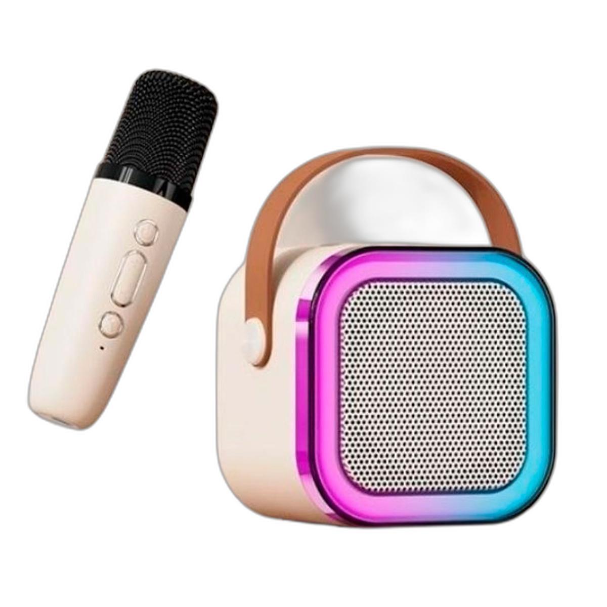 Caixinha Som Karaokê Portátil Bluetooth Microfone Sem Fio