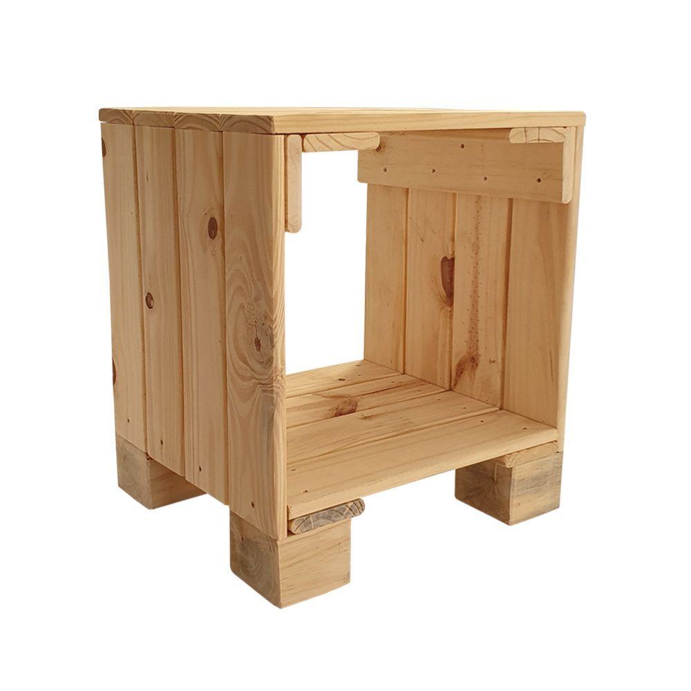 Conjunto 2 Mesa Cabeceira Rústico Em Palete Marrom