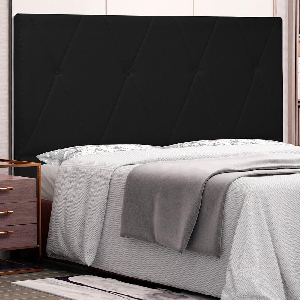 Miniatura Cabeceira King Size 1,95m Yves Pu Preto
