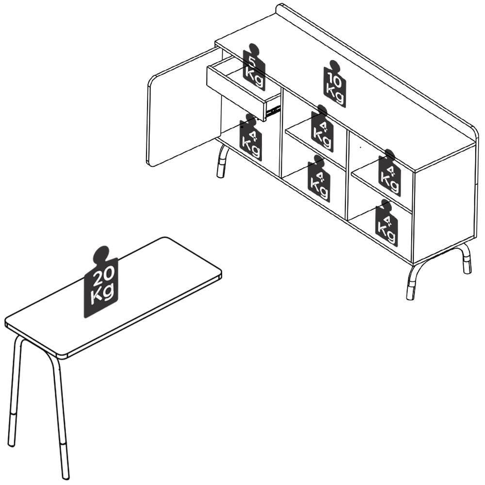Mesa Escrivaninha Em L 28003 Hanover Branco Artesano Hanover Branco