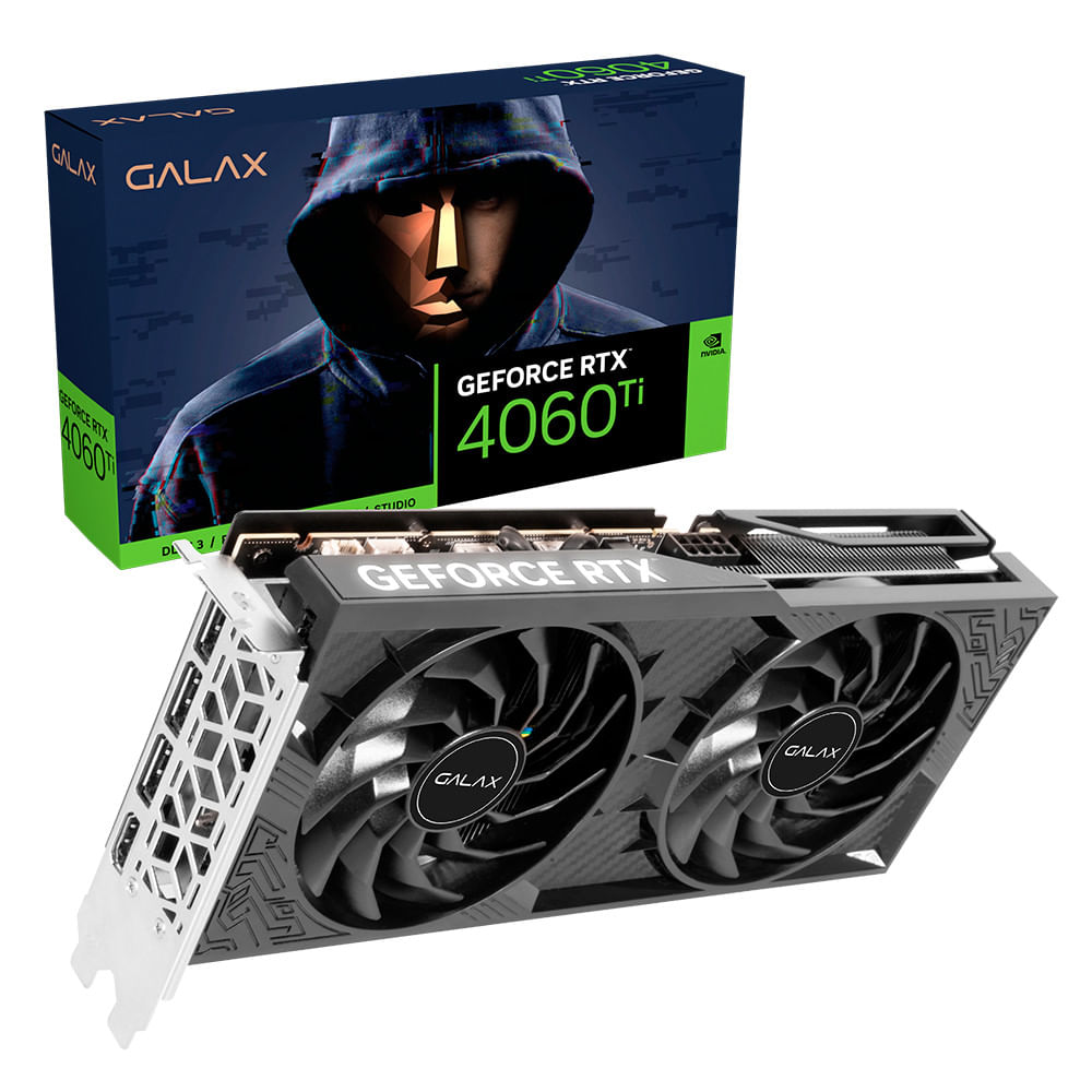 Miniatura Placa de Vídeo Galax GeForce RTX 4060 TI 1-Click OC 8GB GDDR6 128 bits - 46ISL8MD8COC Preto