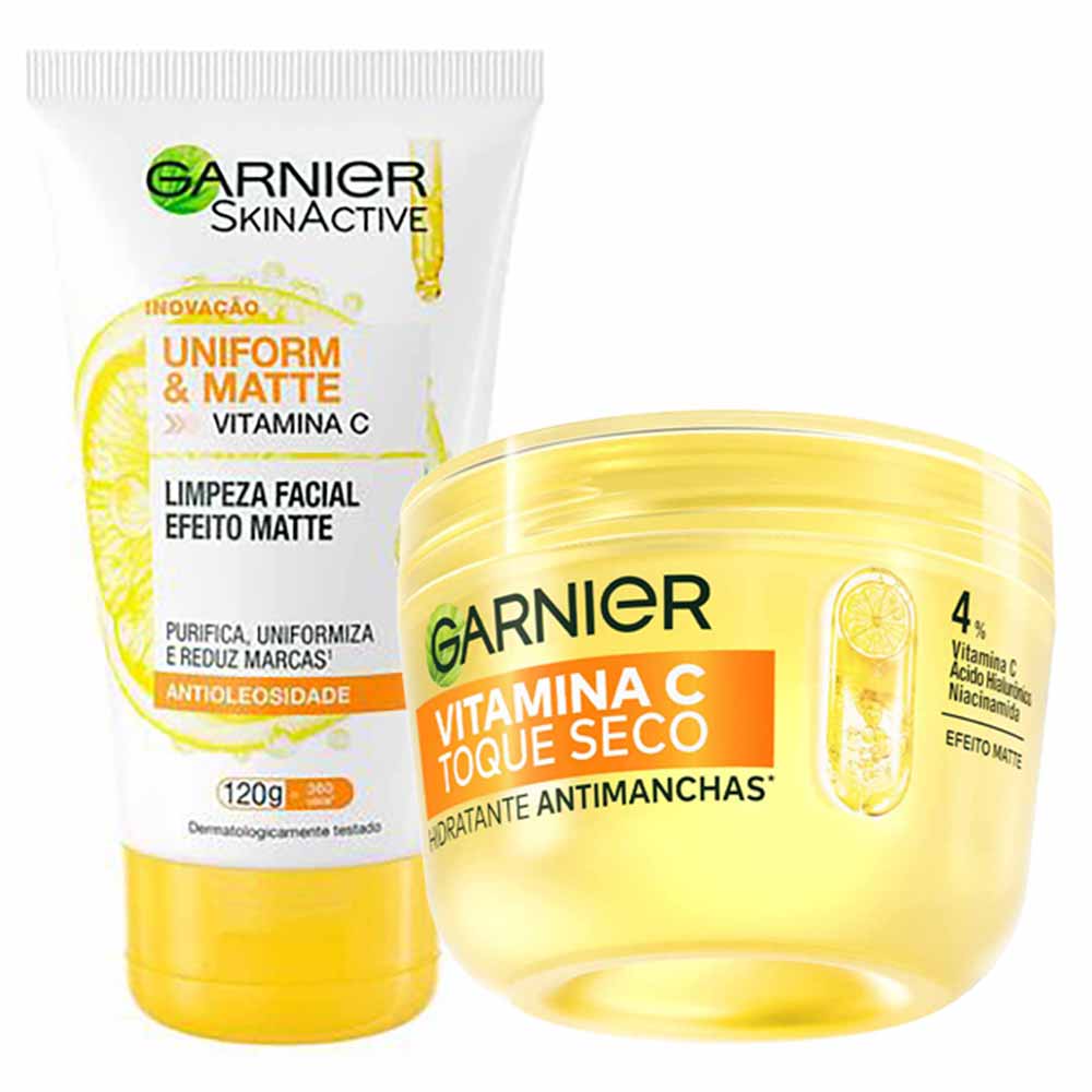 Miniatura Garnier Skin Vitamina C Kit - Hidratante Facial Antimanchas + Gel de Limpeza Facial Kit