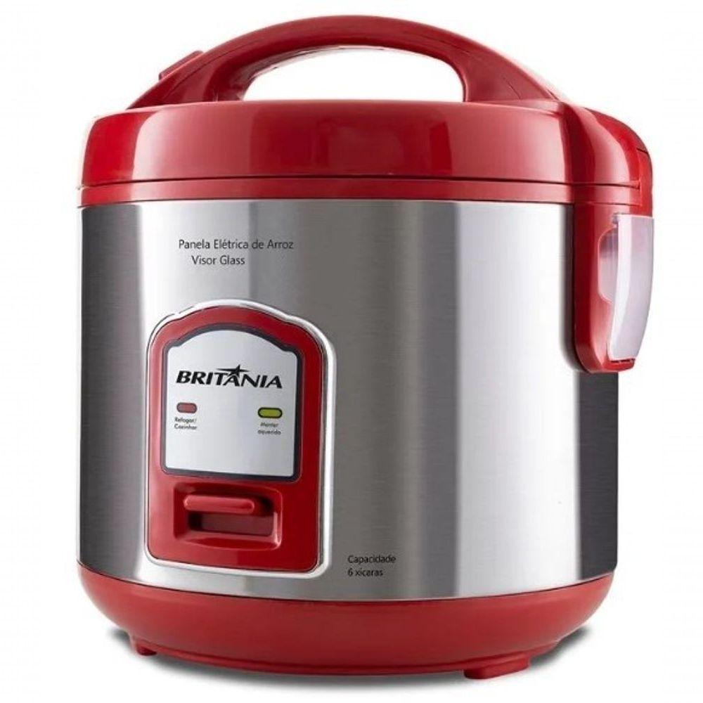 Miniatura Panela Eletrica Arroz 400w Britania Faz 6 Xicaras Vermelha 220V