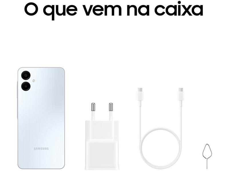 Miniatura Smartphone Samsung Galaxy A06 128GB 4GB RAM Branco 6,7" Câm. Dupla + Selfie 8MP