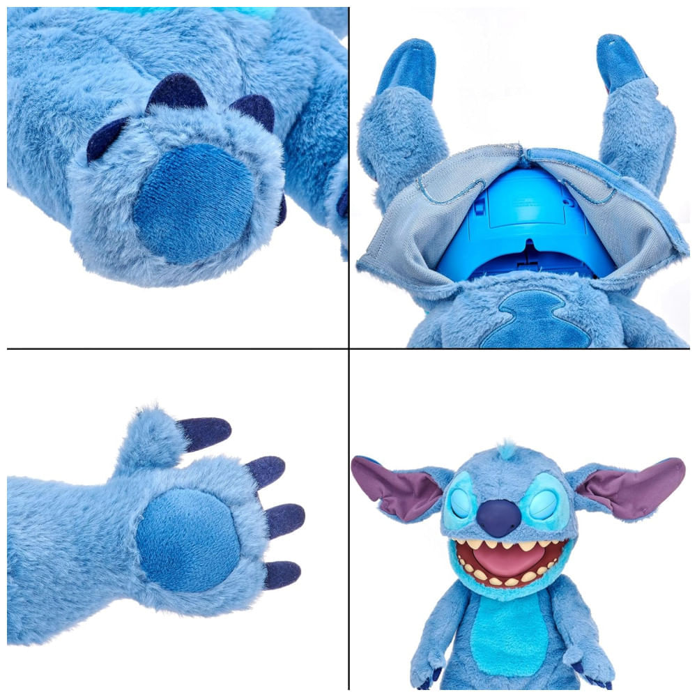 Miniatura Pelúcia Stitch Interativa e Realista com 100 Combinações de Ação e Som, Sensor de Toque no Nariz e Muito Mais, Wow Stuff