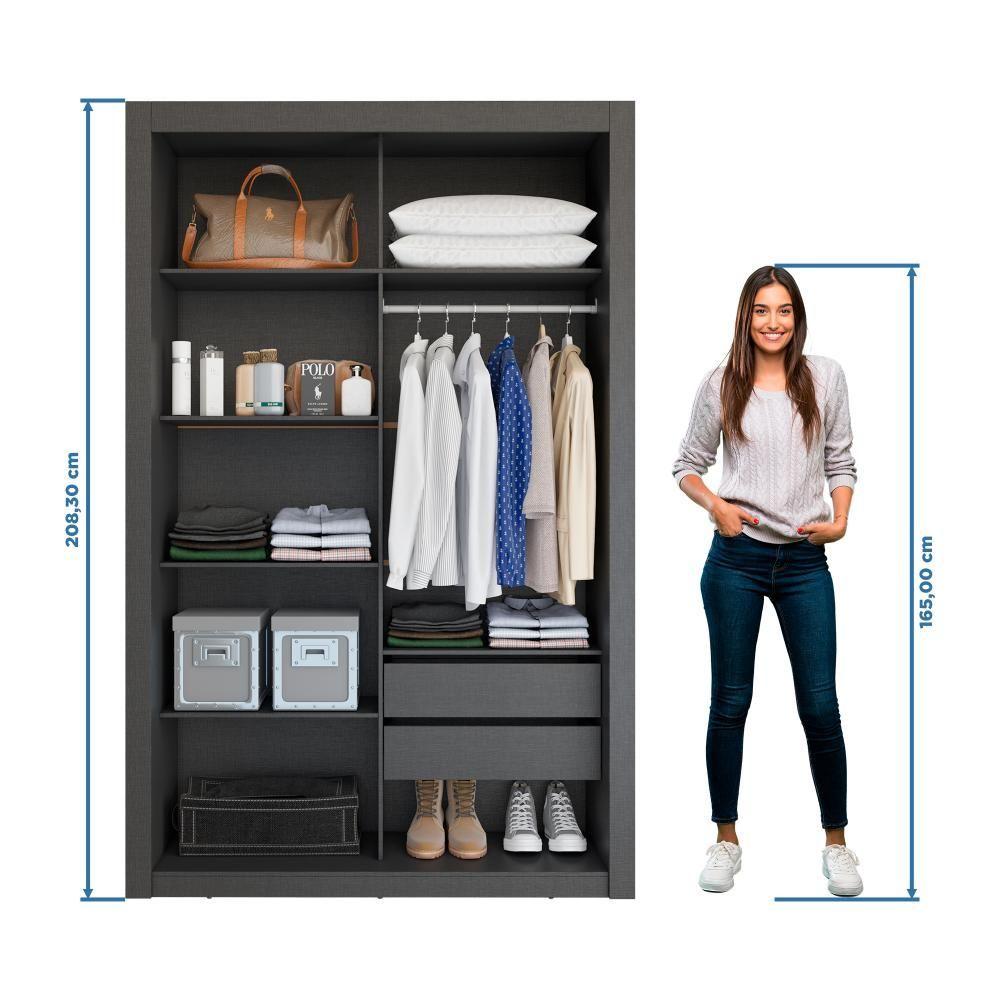 Miniatura Closet Modulado 8 Gavetas 12 Prateleiras Preto Txamoudi Móveis Preto Tx