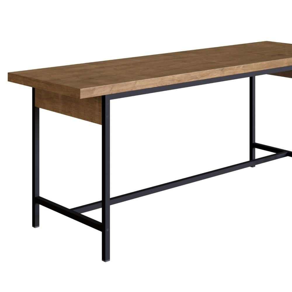 Banco 2 Lugares Steel Quadra Industrial Artesano Vermont/Preto