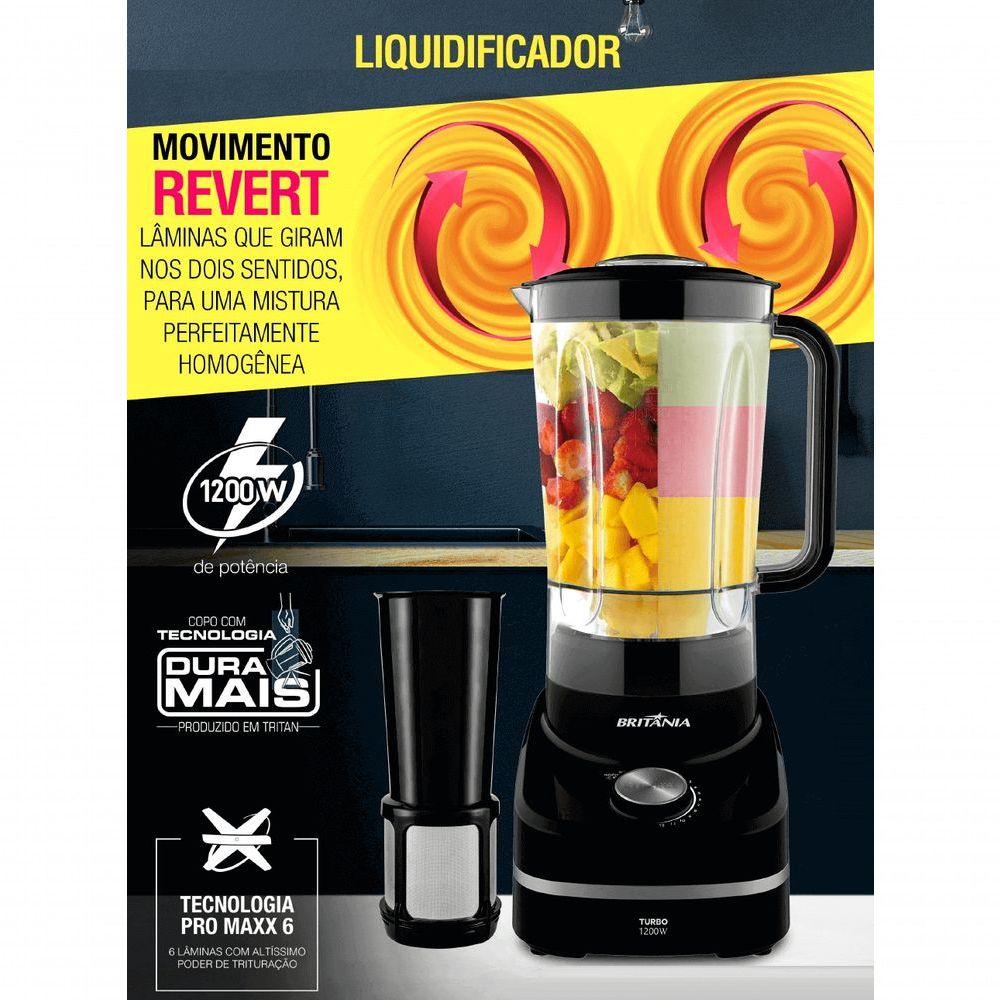 Miniatura Liquidificador Britania 1200w 110V 12 Velocidades Com Filtro Vermelho