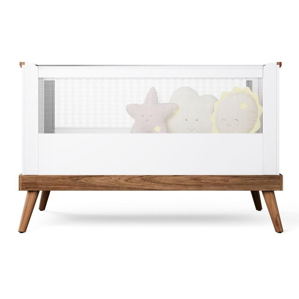 Miniatura Berço Retrô Mini Cama 2 Em 1 Com Colchão Canção De Ninar Branco