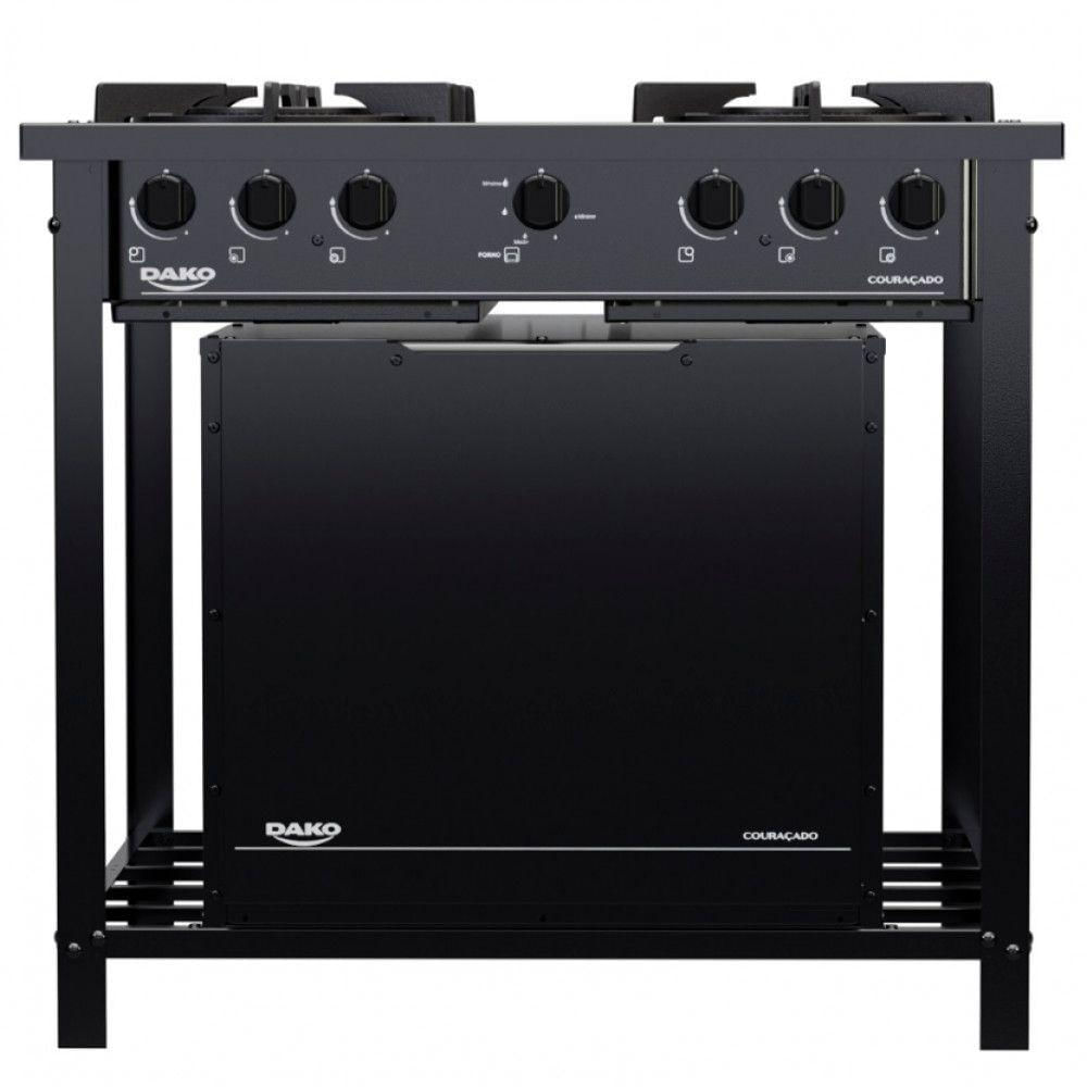 Miniatura Fogão Industrial Dako 4 Bocas Com Forno E Tripla Chama Preto