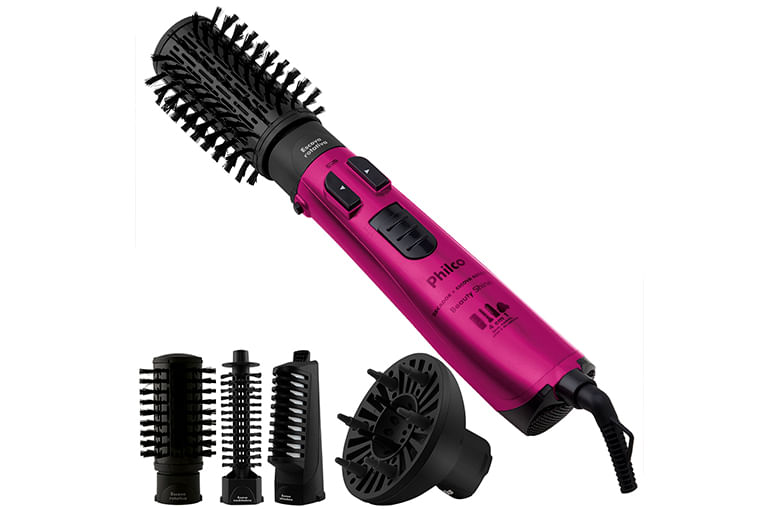 Miniatura Escova Rotativa Philco Beauty Shine, Seca e Modela, 2 Temperatu