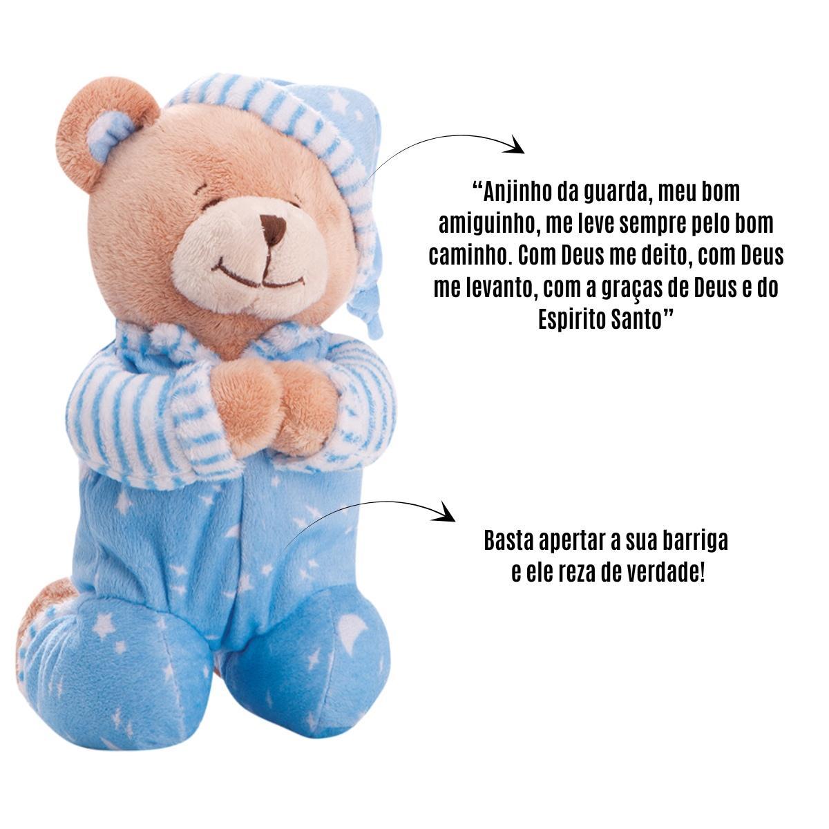 Kit Ursinho Infantil Pelucia Bebe Antialergico Grande 24 Cm