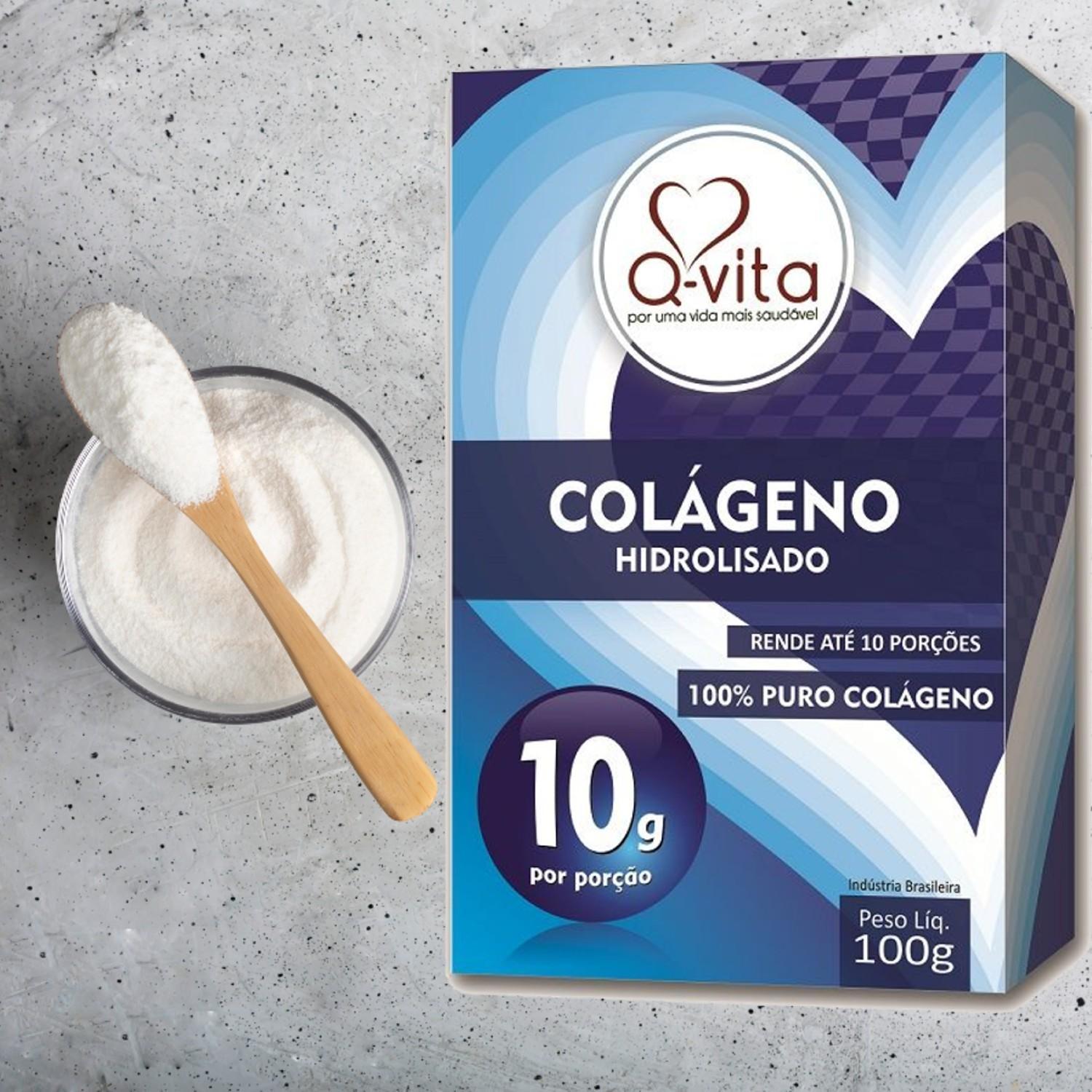 Miniatura Kit Com 3Und Colágeno Hidrolisado 100% Puro Qvita 100G