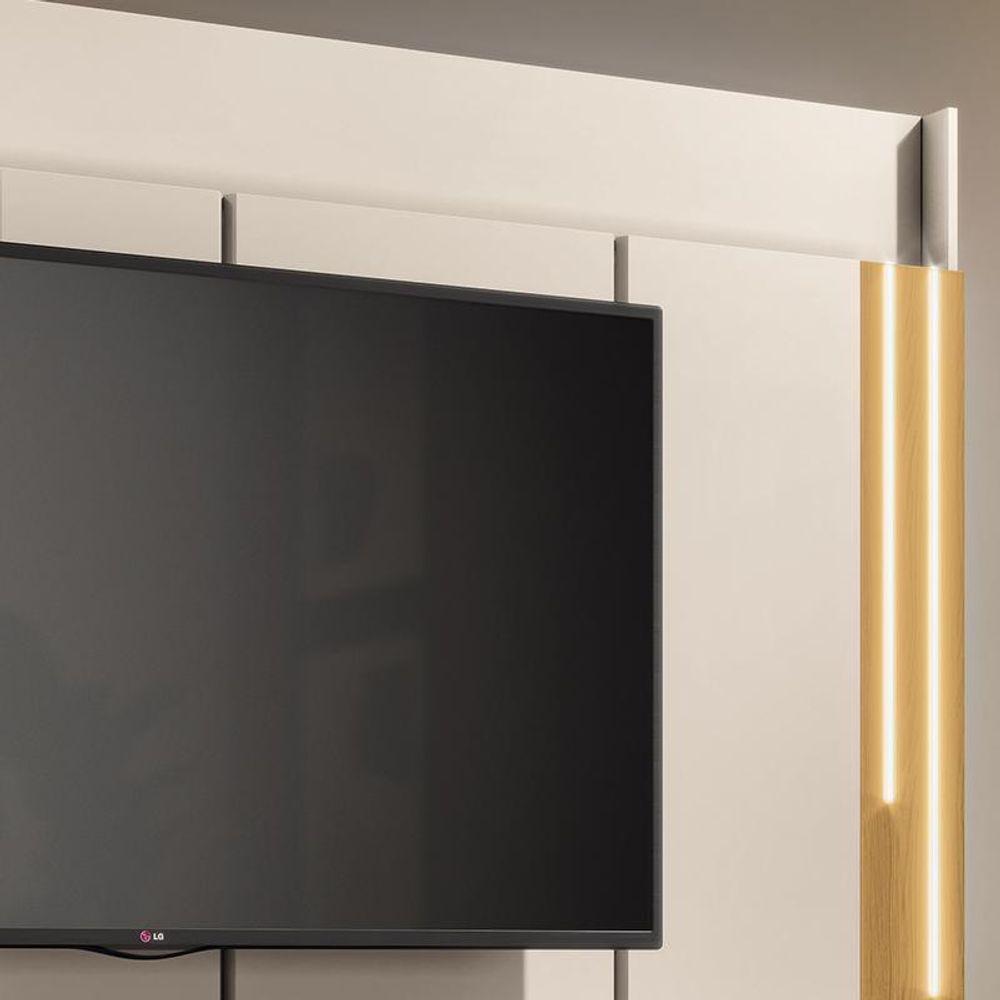 Miniatura Estante Home Theater Montane Para Tv Até 75? Off White-cinamomo - Pr Móveis Off White-cinamomo