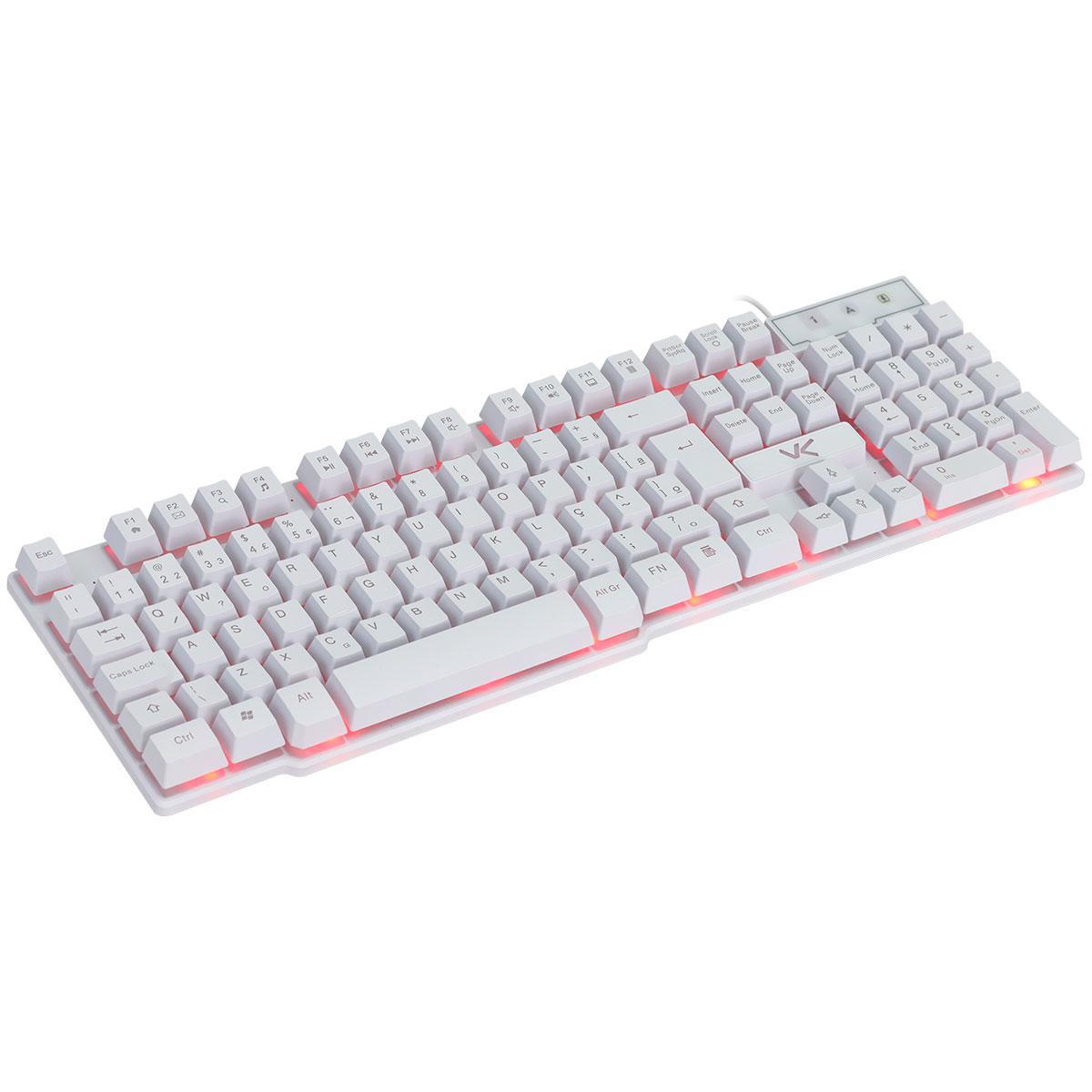 Miniatura Teclado Gamer Vx Gaming Hydra Branco Abnt2 Multimidia Com L