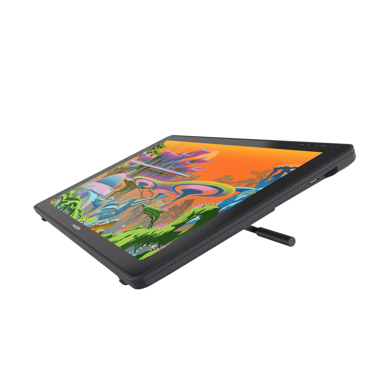 Mesa Digitalizadora Huion Kamvas 22 Plus Caneta E Suporte Windows - Black - Usb - Huion Kamvas - Com caneta