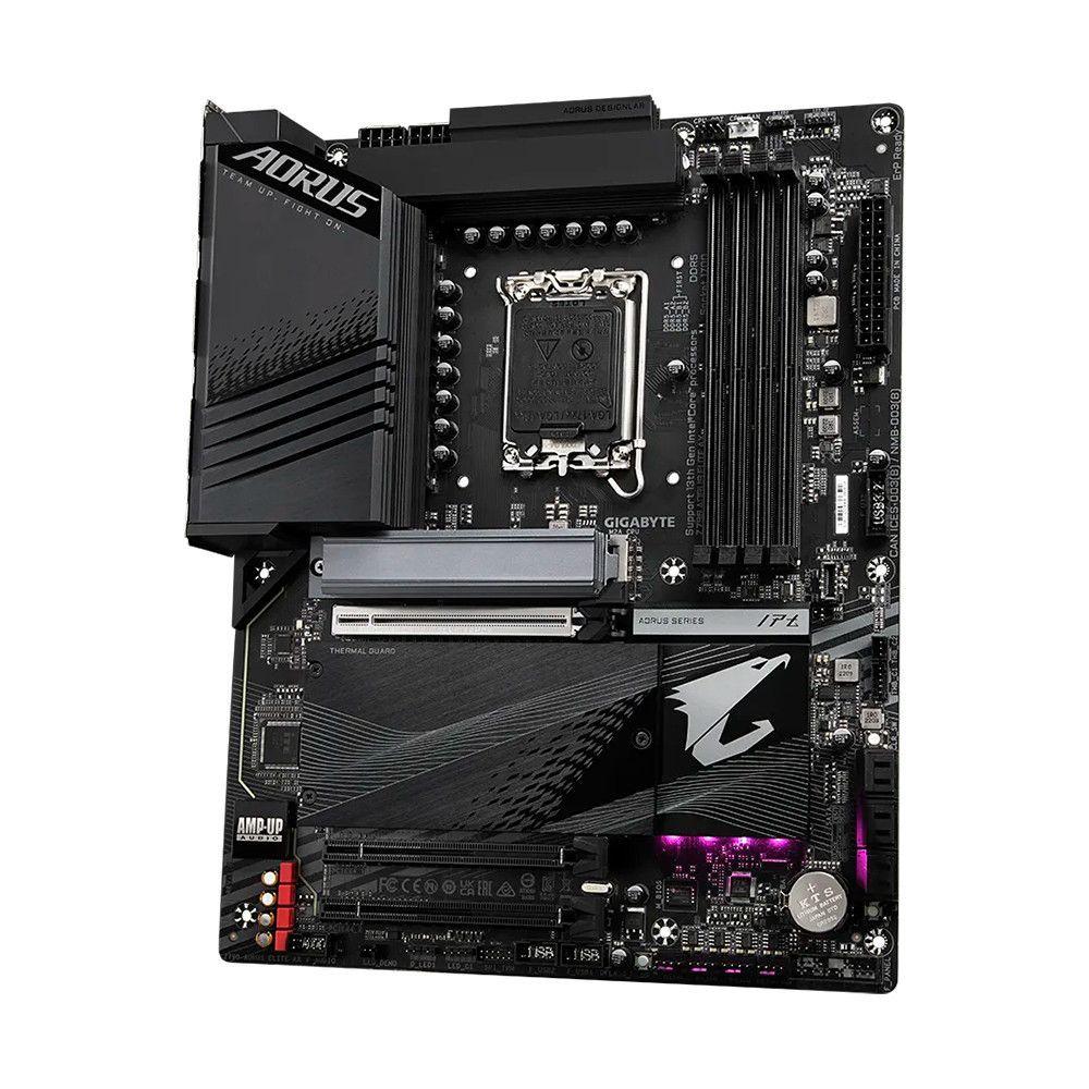 Placa Mãe Gigabyte Para Intel 1700 Z790 Aorus Elite Ax Wifi 4xddr5 Atx Preto