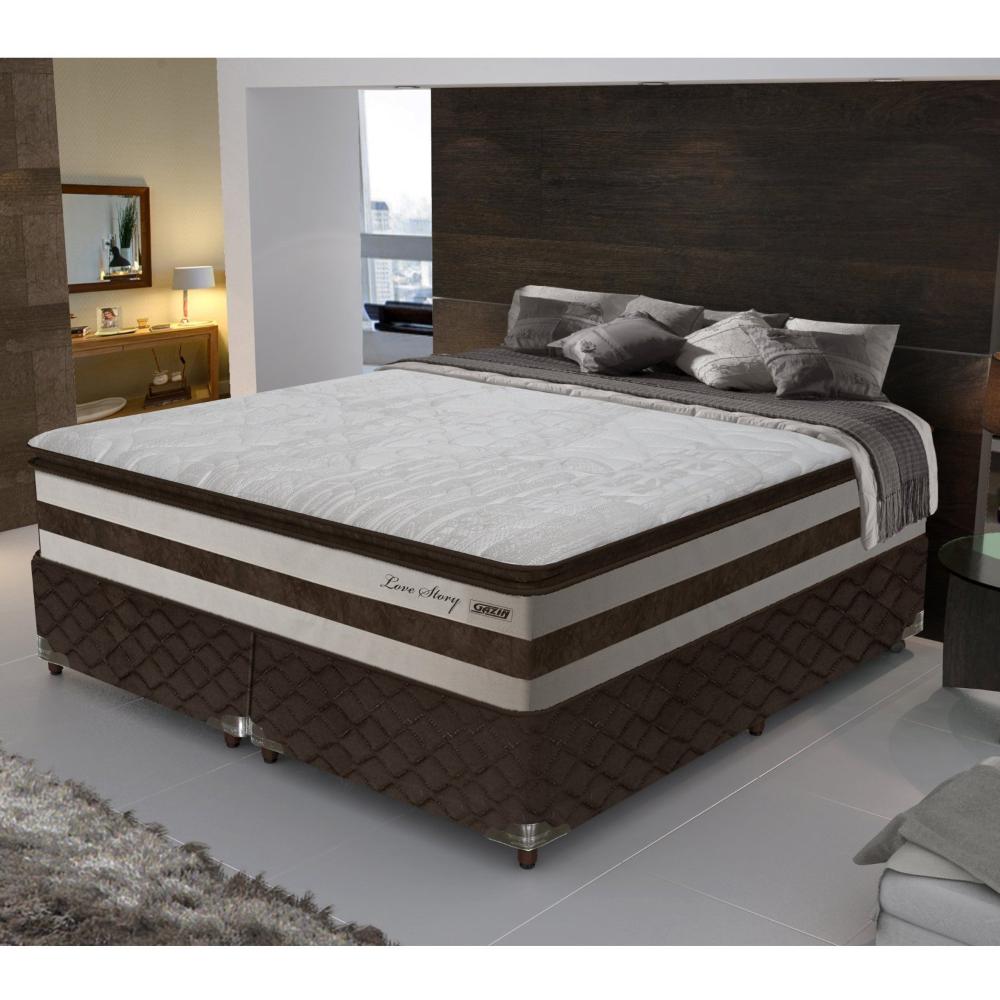 Miniatura Colchão Queen Molas Ensacadas Love Story HF Gazin 30cmx198cmx158cm Bege/Marrom