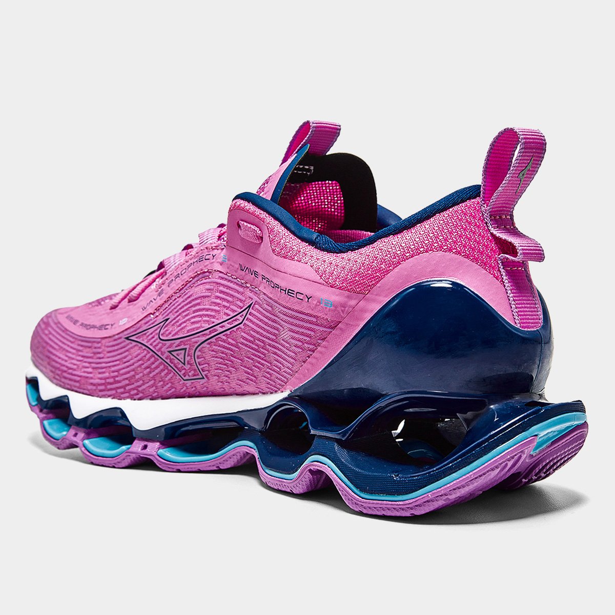 Miniatura Tênis Mizuno Wave Prophecy 13 Feminino Rosa+Marinho - 34