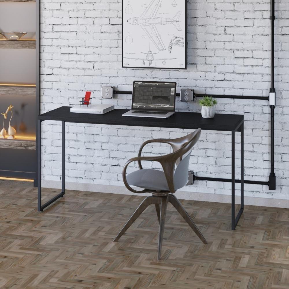 Mesa Dynamica 150x50x75cm Preto ônix - Est.preta Preto ônix - Est.preta