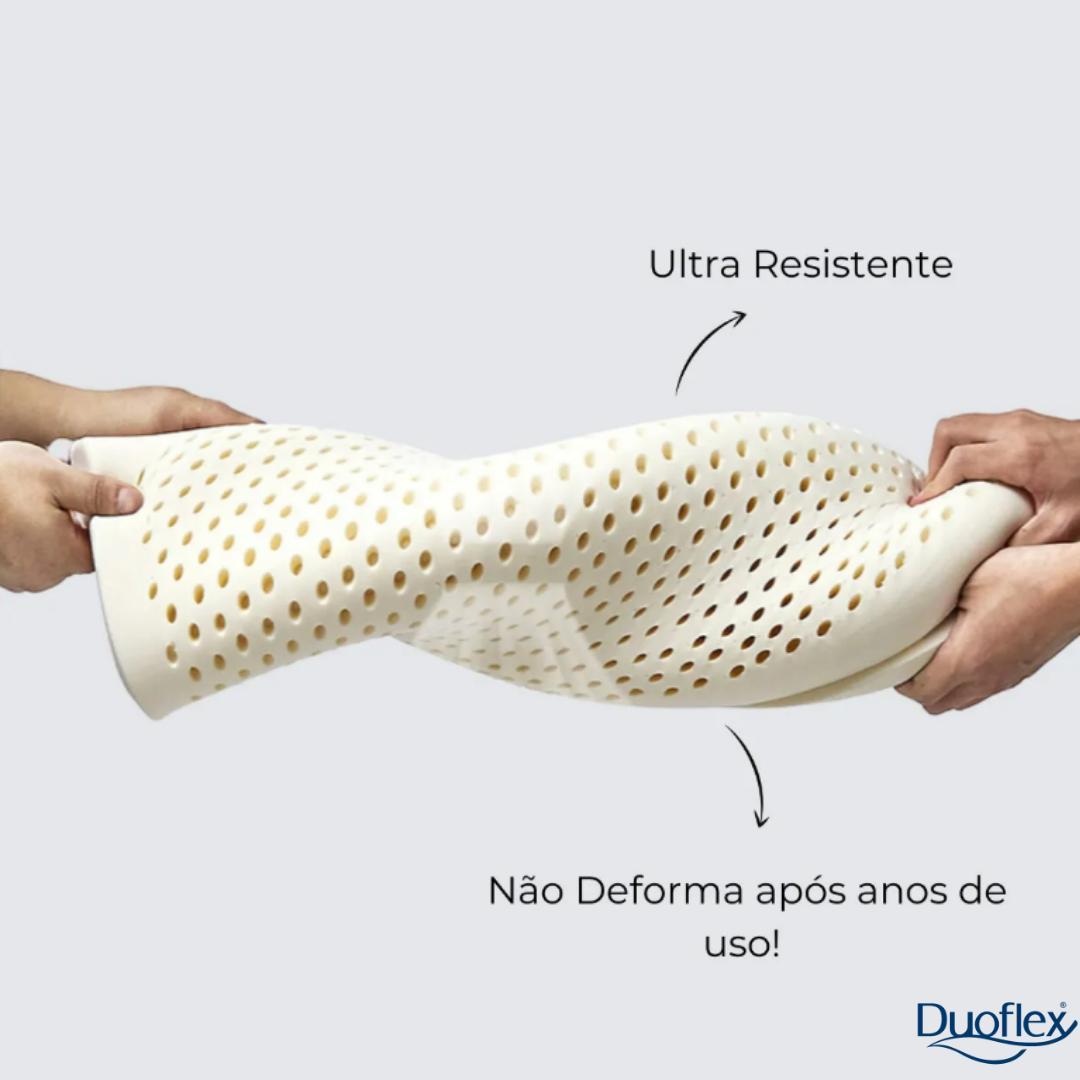 Travesseiro Duoflex Natural Látex Cervical, Branco, Fronha