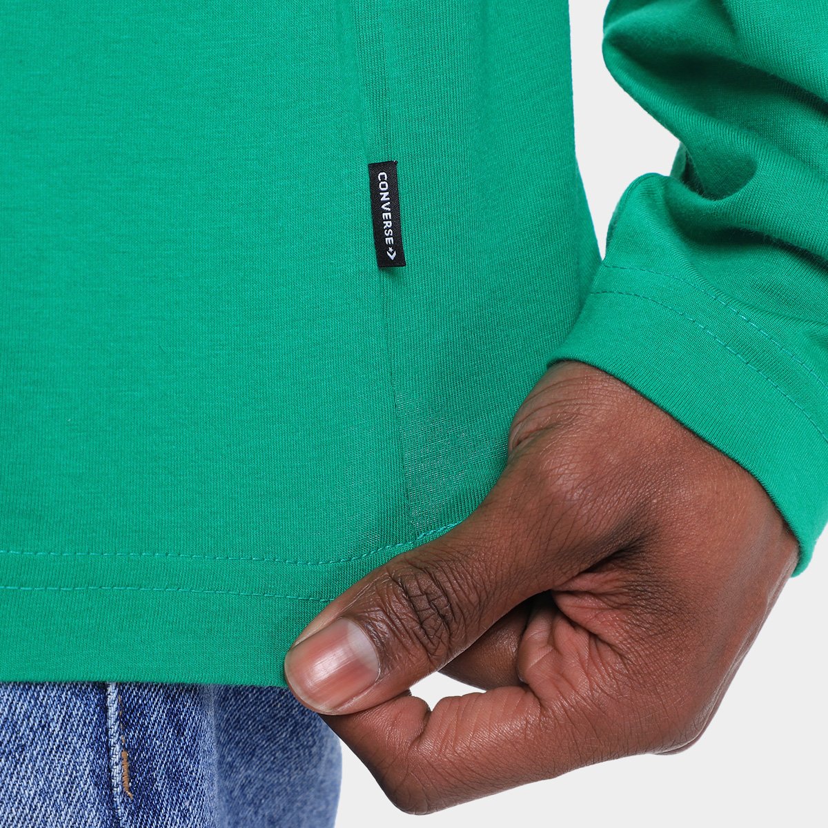 Miniatura Camiseta Converse As Patch Standa Fit Masculina Verde - G