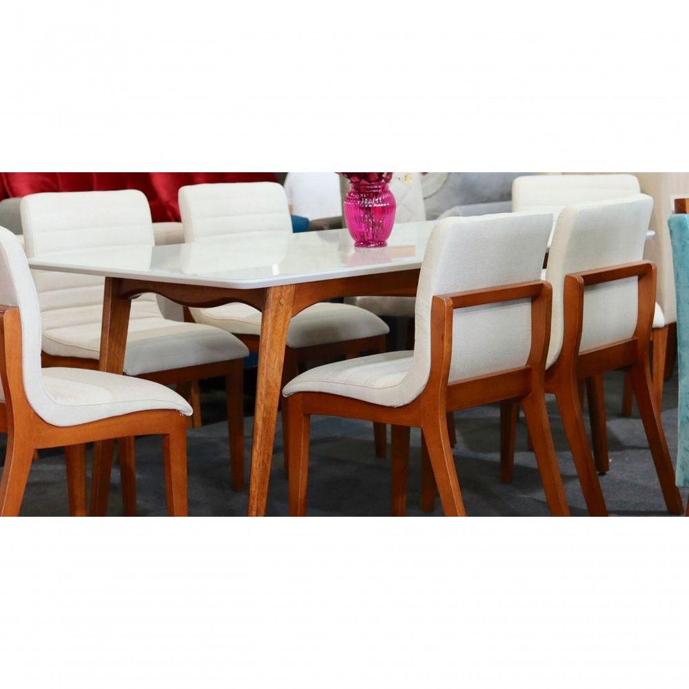 Miniatura Sala De Jantar Completa Com 6 Cadeiras Madeira Maciça 1,80x0,90 Metros Petra Art Salas